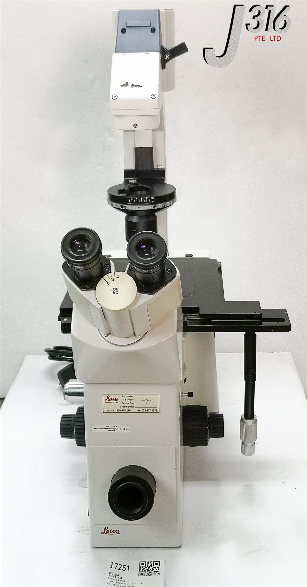 17251 LEICA LEICA INVERTED MICROSCOPE W/ LEICA LENS DMIRB eBay